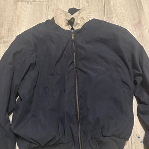 & Other Stories Navy and Beige Bomber Jacket